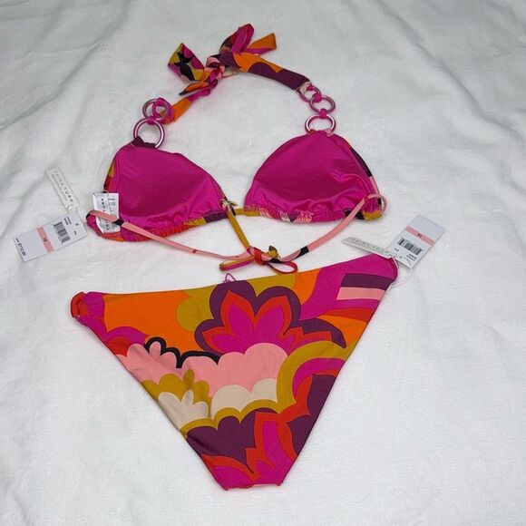 Trina Turk Fan Fair Triangle Top & Fan Faire Ring Hipster Bottom Size 10 - Picture 10 of 11